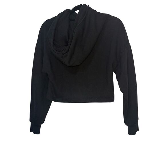 Black Cropped Pismo Beach Hoodie Sweater - Picture 2 of 3